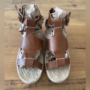 Soludos Tan Leather Espadrille Sandals